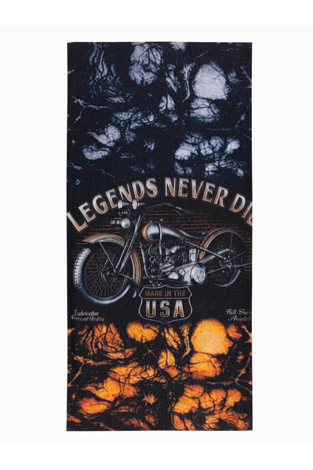 Fular circular cu model motocicleta, Ombre, A383, Poliester, 46 x 22 cm, Multicolor