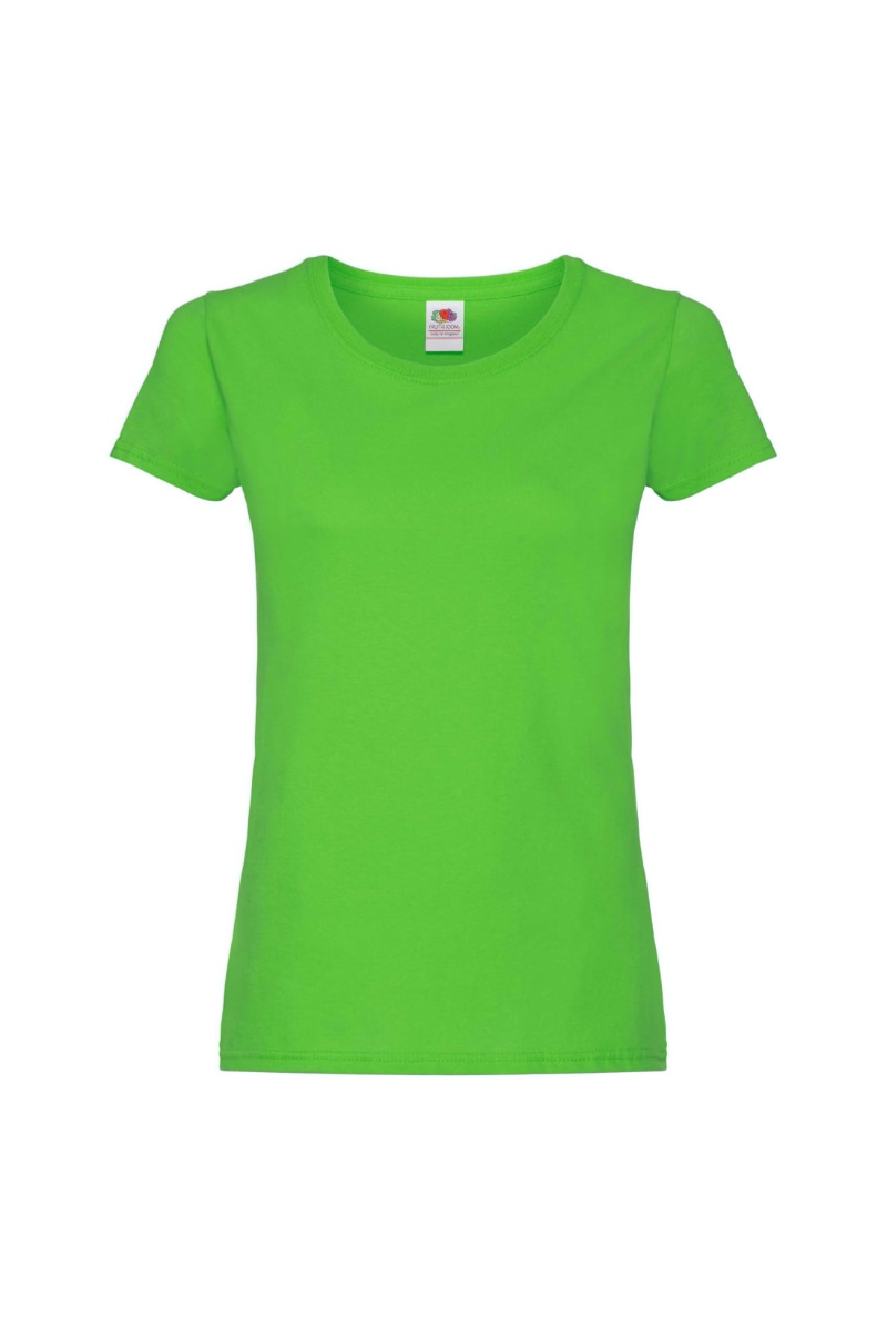 Tricou cu maneca scurta dama Fruit of the Loom Ladyfit, Bumbac, Verde lime