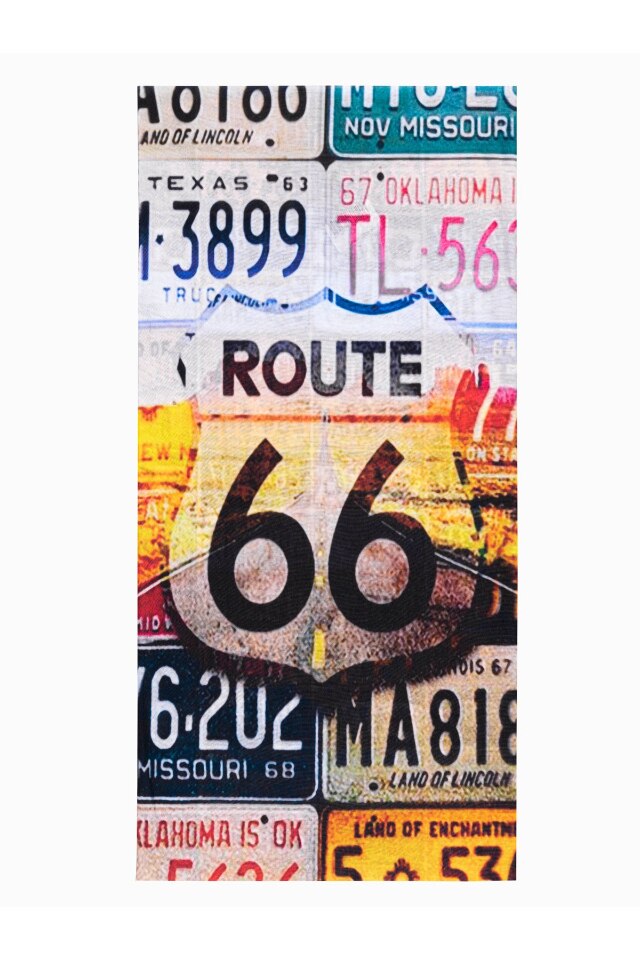 Fular circular cu model Route 66, Ombre, A391, Poliester, 46 x 22 cm, Multicolor