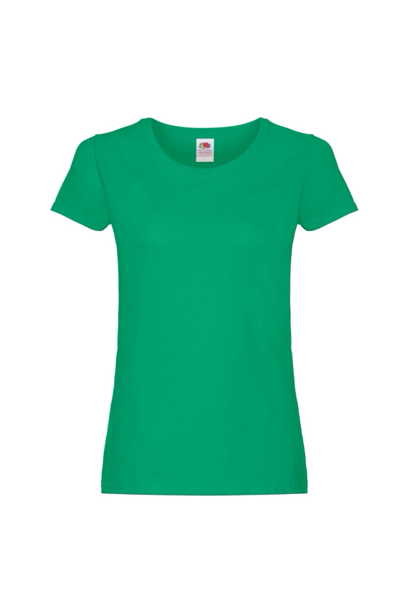 Tricou cu maneca scurta dama Fruit of the Loom Ladyfit, Bumbac, Verde