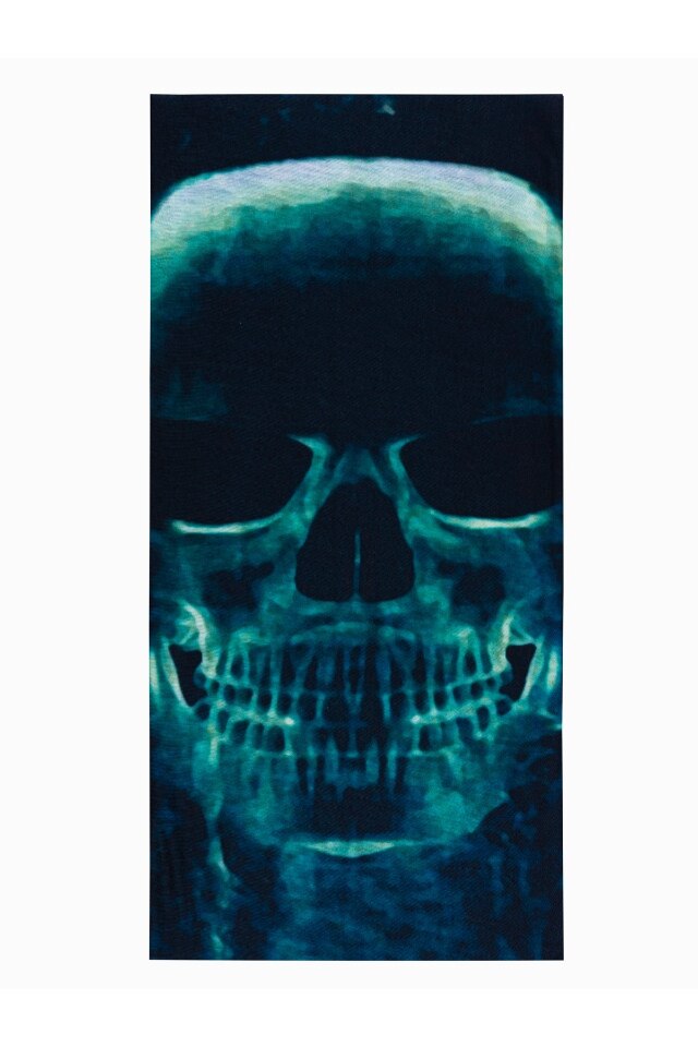 Fular circular cu model craniu, Ombre, A400, Poliester, 46 x 22 cm, Multicolor