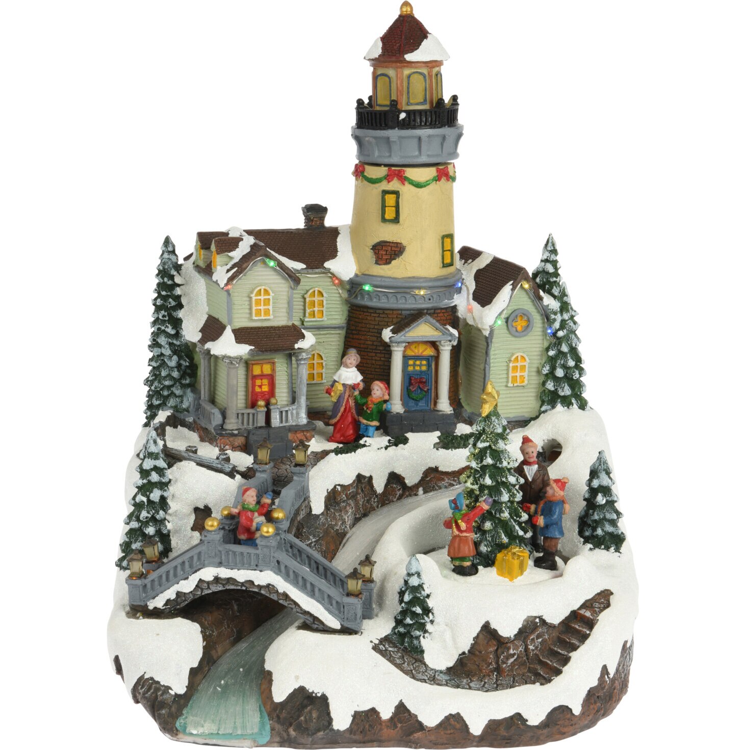 Decoratiune Craciun, LED, 26.5x28x35cm, lumina multicolora, functie miscare