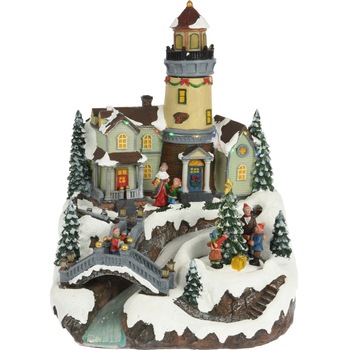 Decoratiune Craciun, LED, 26.5x28x35cm, lumina multicolora, functie miscare Decoratiune Craciun, LED, 26.5x28x35cm, lumina multicolora, functie miscare