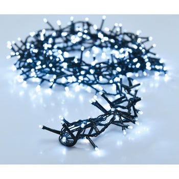 Instalatie cluster, 1500 LED-uri, 3000 cm, lumina rece, 8 functii, exterior Instalatie cluster, 1500 LED-uri, 3000 cm, lumina rece, 8 functii, exterior