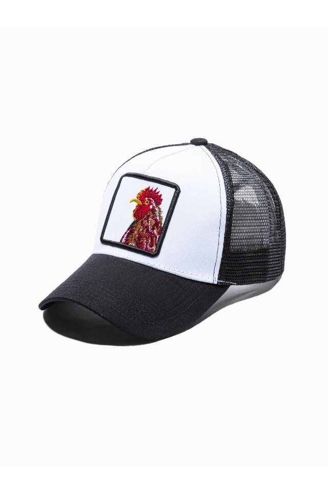 Sapca pentru barbati, Ombre, H099, Poliester, 53-58 cm, Alb/Negru