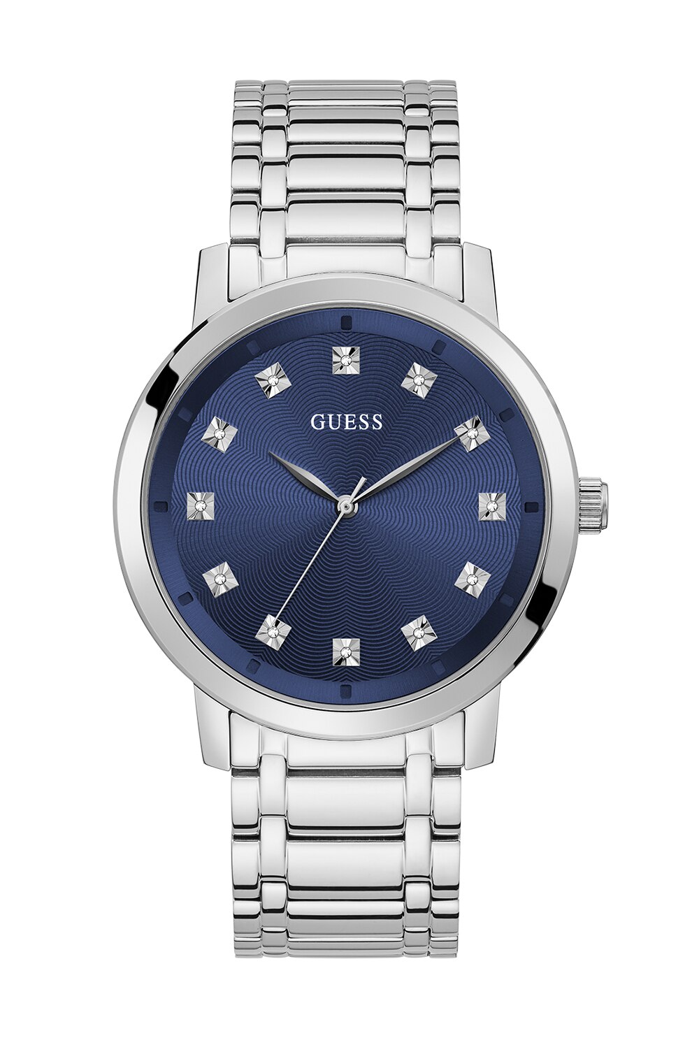 Guess, Ceas din otel inoxidabil cu 12 diamante, Argintiu