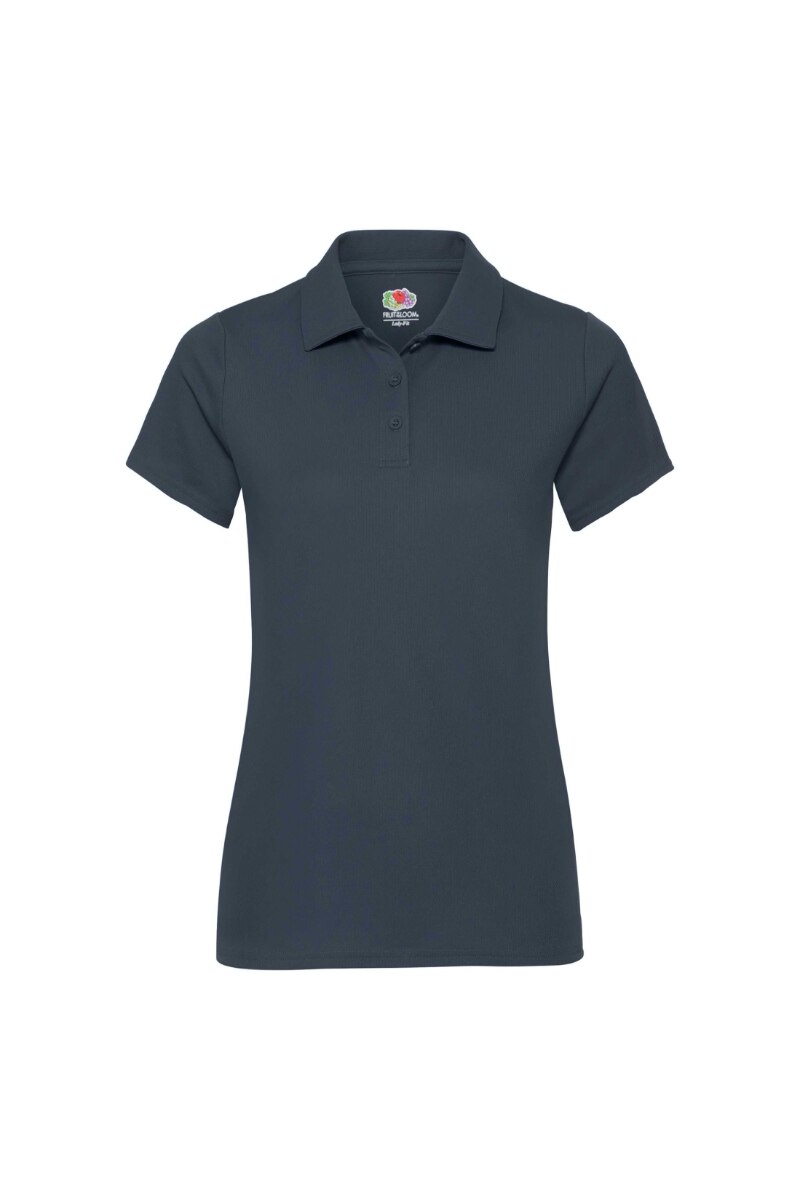 Tricou polo dama Fruit of the Loom Performance, Poliester, Bleumarin inchis, Bleumarin inchis