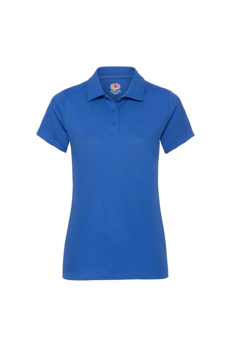 Tricou polo dama Fruit of the Loom Performance, Poliester, Albastru, Albastru