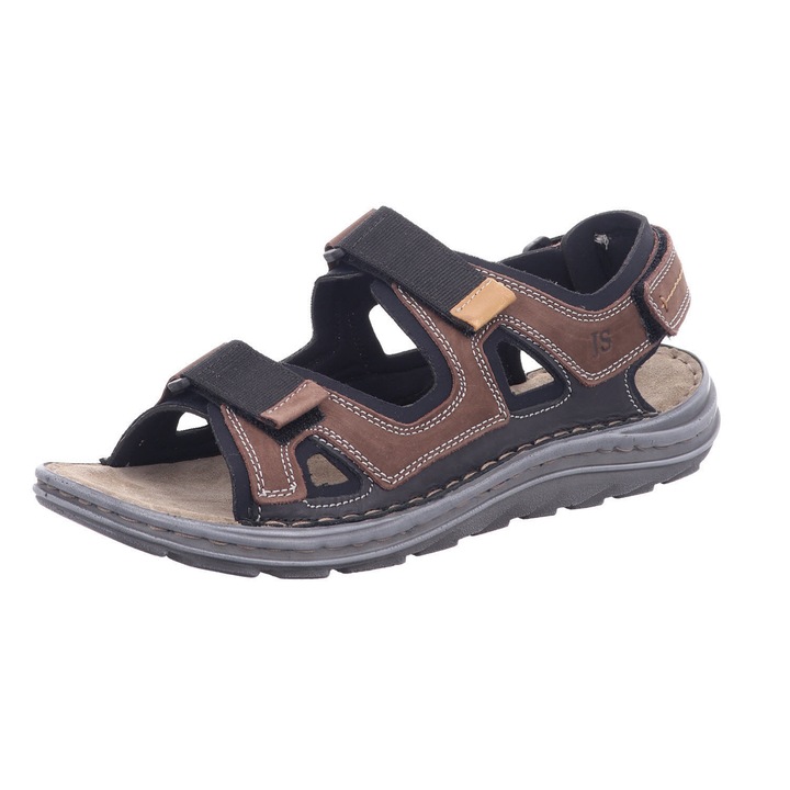 Sandale barbati Seibel Raul 20, Piele naturala, Gri, 42