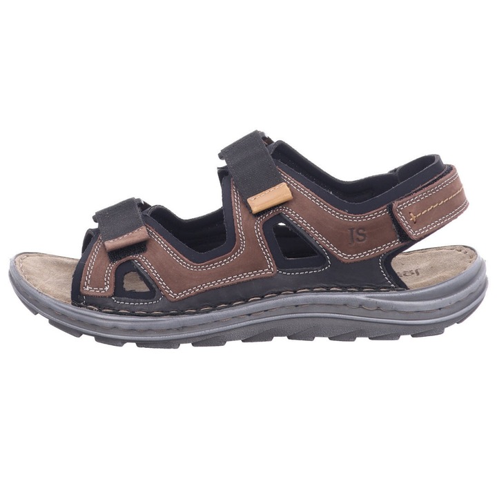 Sandale barbati Seibel Raul 20, Piele naturala, Gri, 42