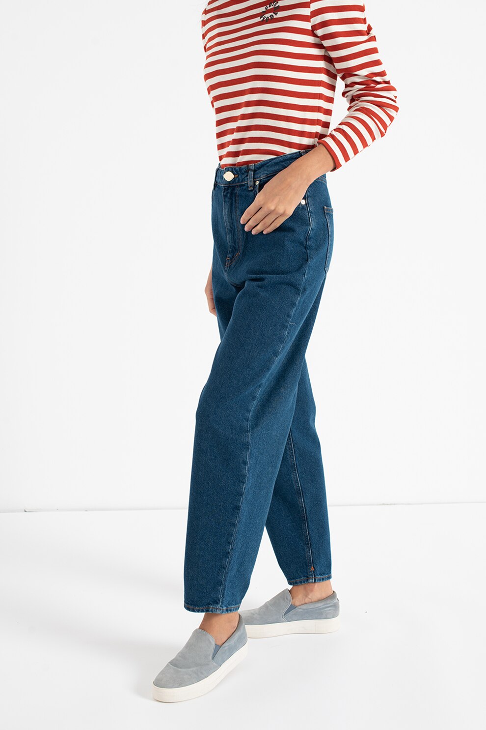 Maison Scotch, Blugi cu talie inalta, Albastru inchis