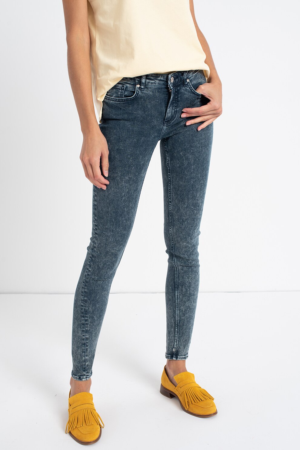 Maison Scotch, Blugi cu talie medie, Albastru petrol