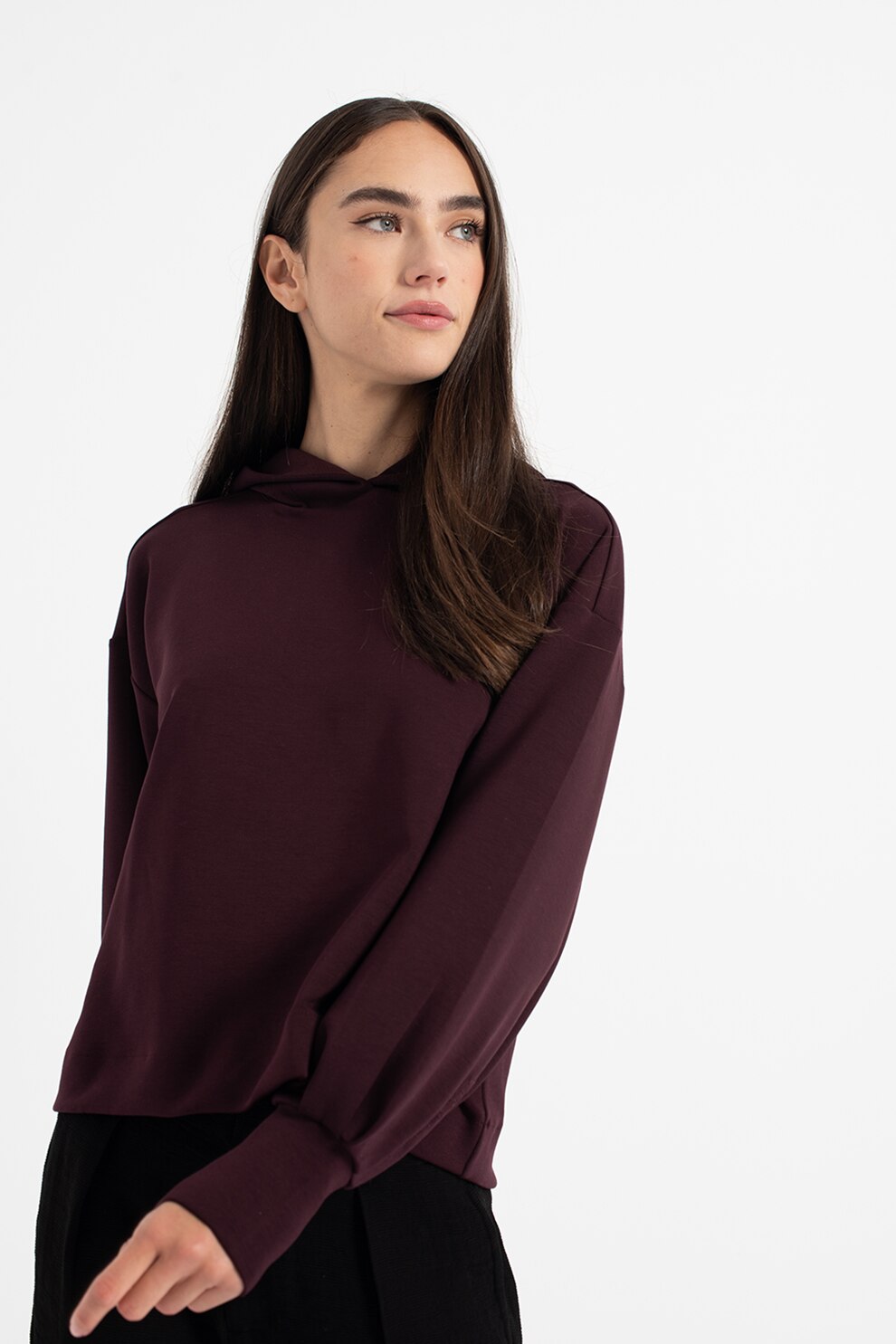 Maison Scotch, Hanorac din amestec de modal cu maneci cazute, Violet tyrian, L