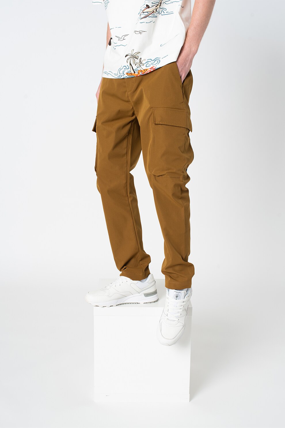 Scotch & Soda, Pantaloni cargo conici Fave, Maro caramel