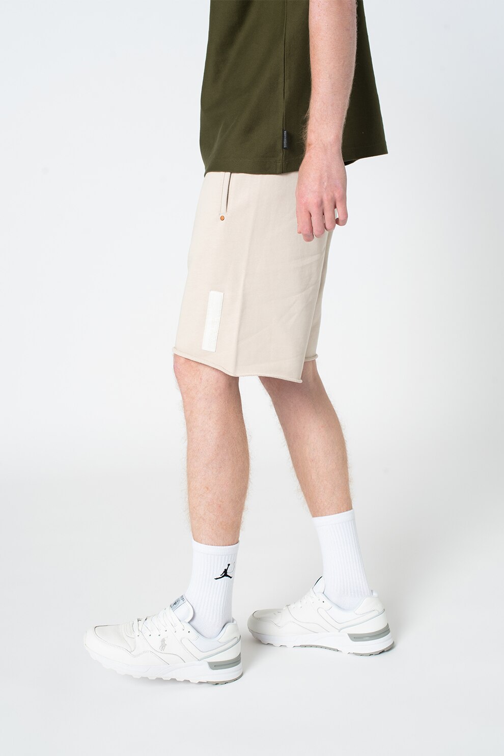 Scotch & Soda, Bermude de bumbac organic cu snur, Maro nisip