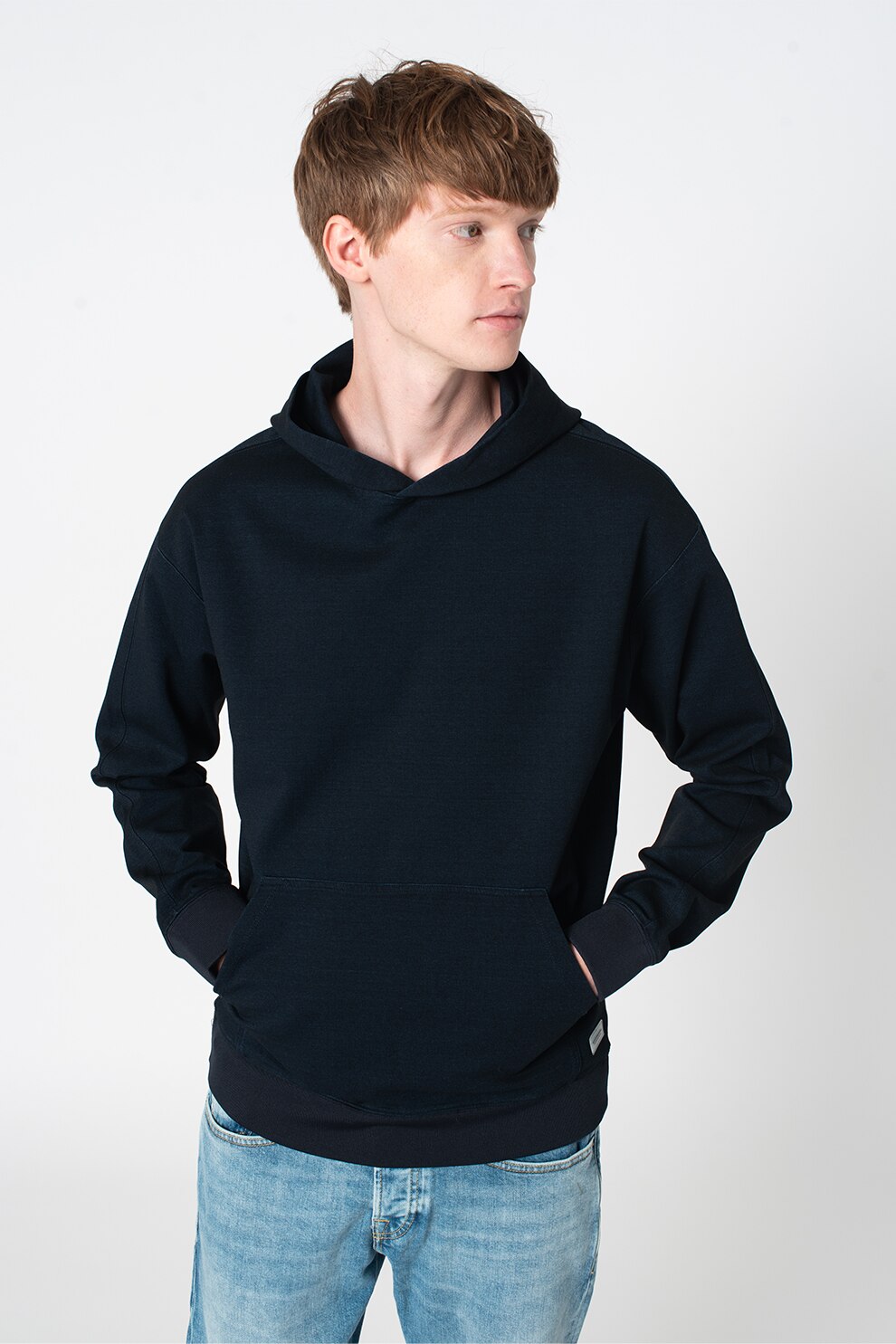 Scotch & Soda, Hanorac cu buzunar kangaroo, Bleumarin inchis