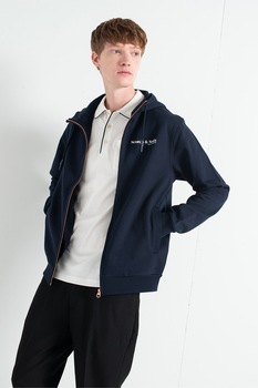 Scotch & Soda, Hanorac de bumbac organic cu buzunare frontale, Bleumarin Scotch & Soda, Hanorac de bumbac organic cu buzunare frontale, Bleumarin