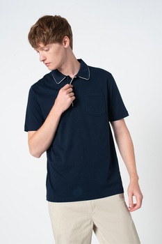 Scotch & Soda, Tricou polo cu buzunar pe piept, Bleumarin Scotch & Soda, Tricou polo cu buzunar pe piept, Bleumarin