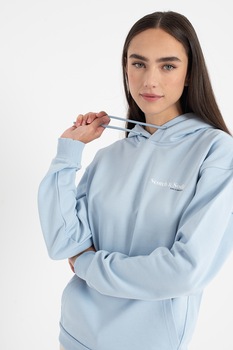 Maison Scotch, Hanorac din bumbac organic cu buzunar kangaroo, Albastru pastel Maison Scotch, Hanorac din bumbac organic cu buzunar kangaroo, Albastru pastel