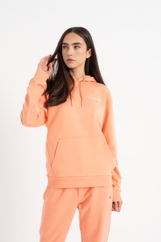 Maison Scotch, Hanorac din bumbac organic cu buzunar kangaroo, Roz somon Maison Scotch, Hanorac din bumbac organic cu buzunar kangaroo, Roz somon