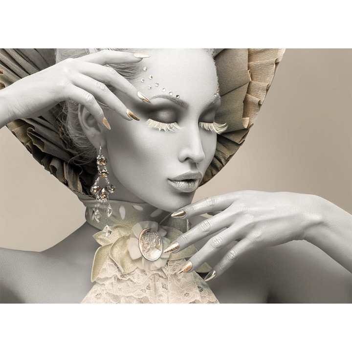 Fototapet 3D, Doamna din portelan, Fantezie, Abstractie, Floral, 300 x 200 cm