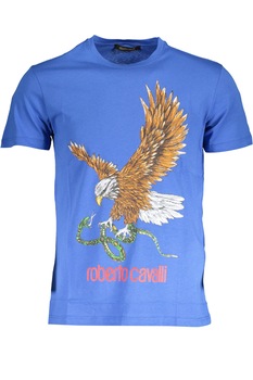 Tricou Barbati, ROBERTO CAVALLI, 9101537, Logo, Albastru, Albastru Tricou Barbati, ROBERTO CAVALLI, 9101537, Logo, Albastru, Albastru