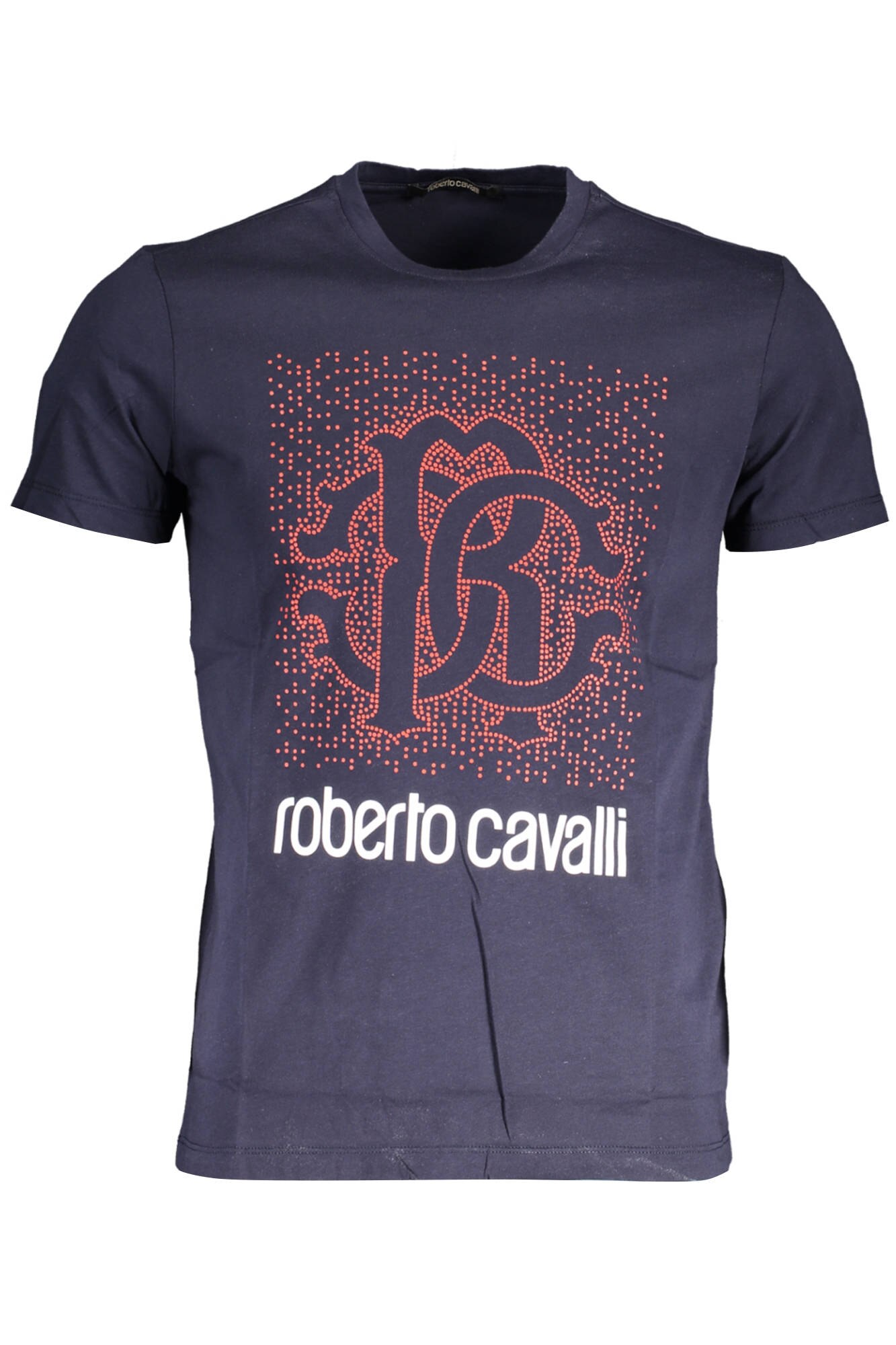 Tricou Barbati, ROBERTO CAVALLI, 9101574, Logo, Albastru, Albastru