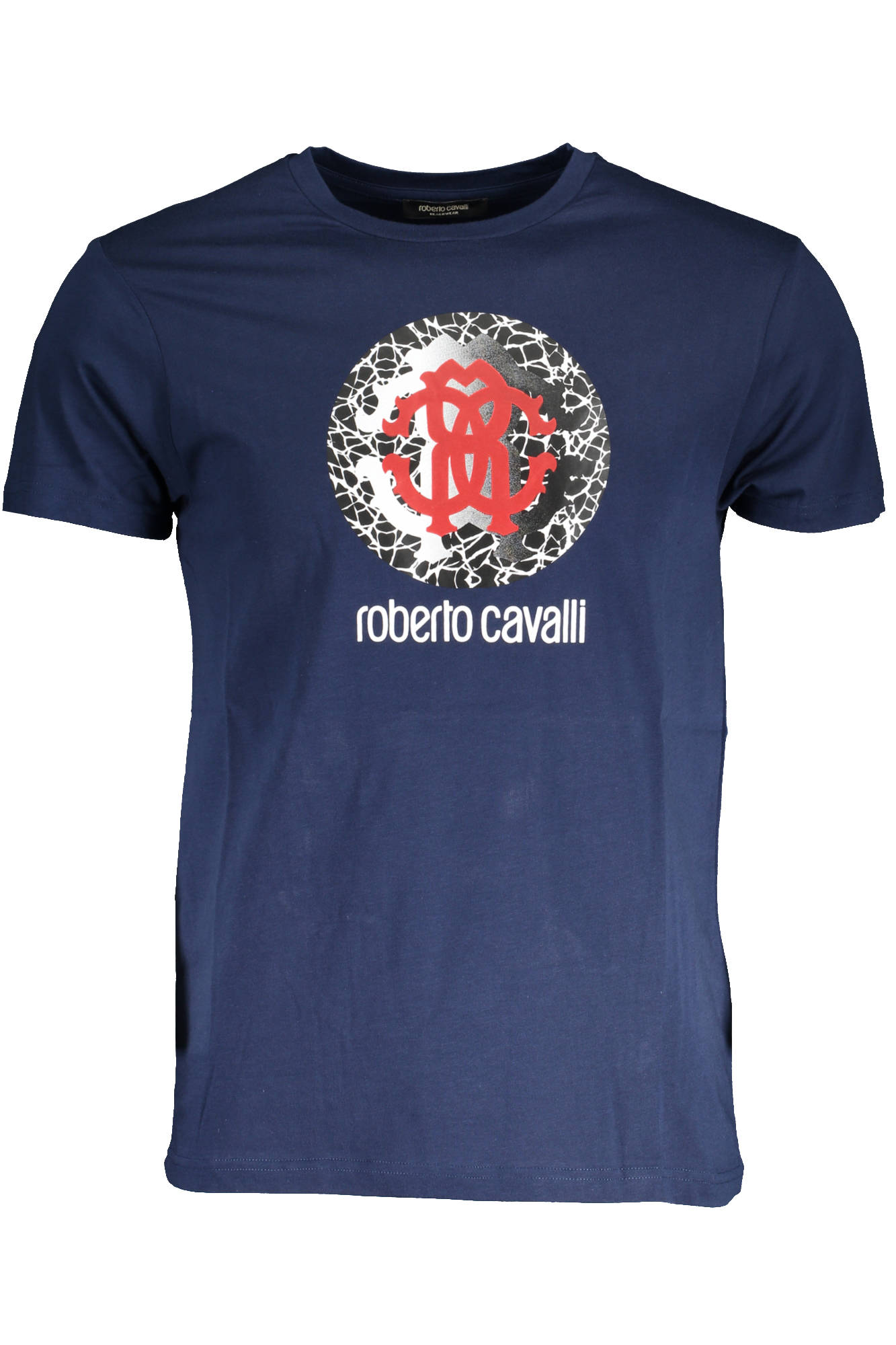 Tricou Barbati, ROBERTO CAVALLI, 9101658, Logo, Albastru, Albastru