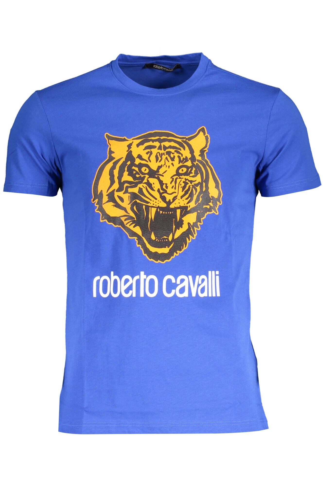 Tricou Barbati, ROBERTO CAVALLI, 9101572, Logo, Albastru, Albastru
