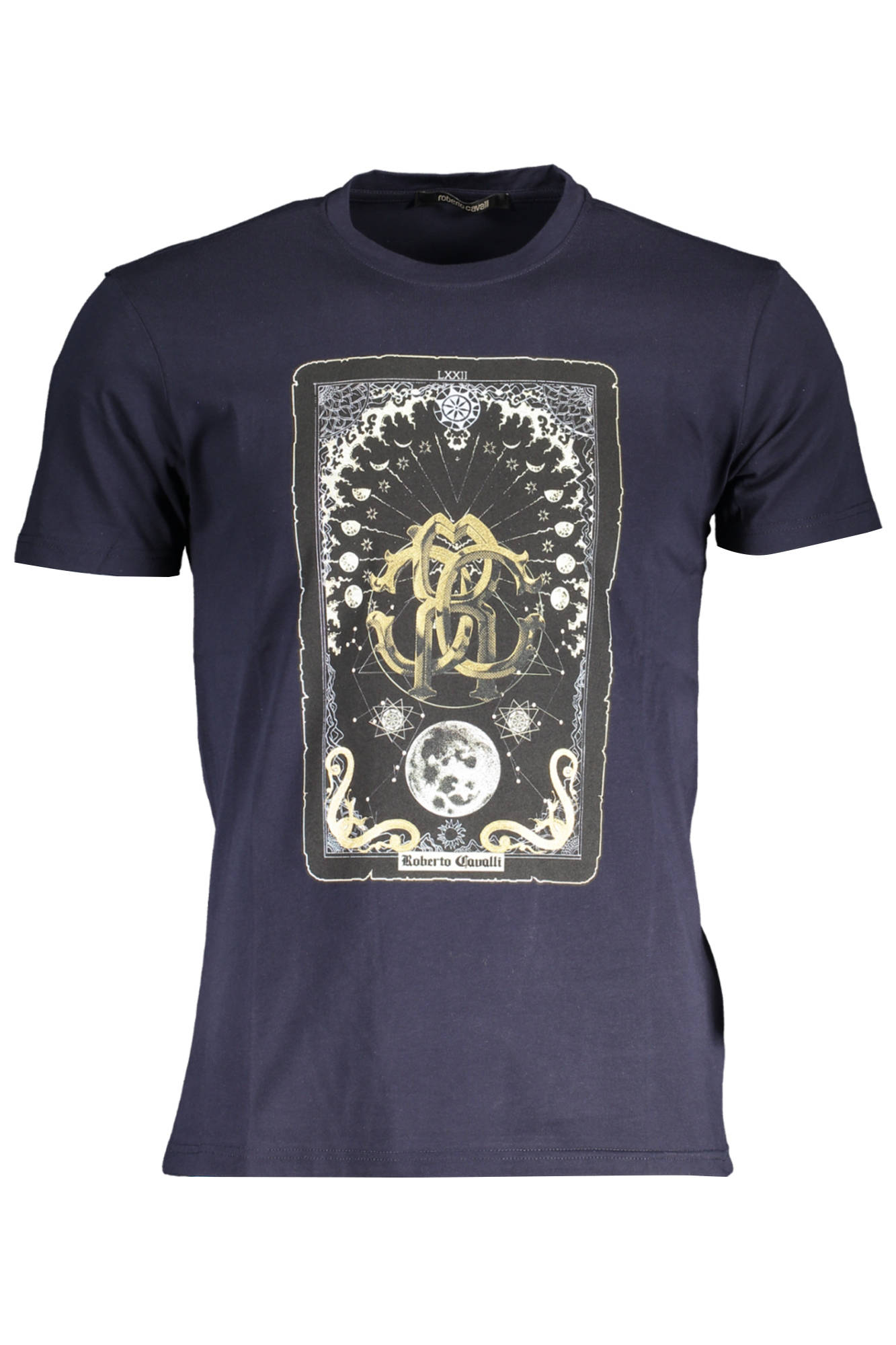 Tricou Barbati, ROBERTO CAVALLI, 9101544, Logo, Albastru, Albastru