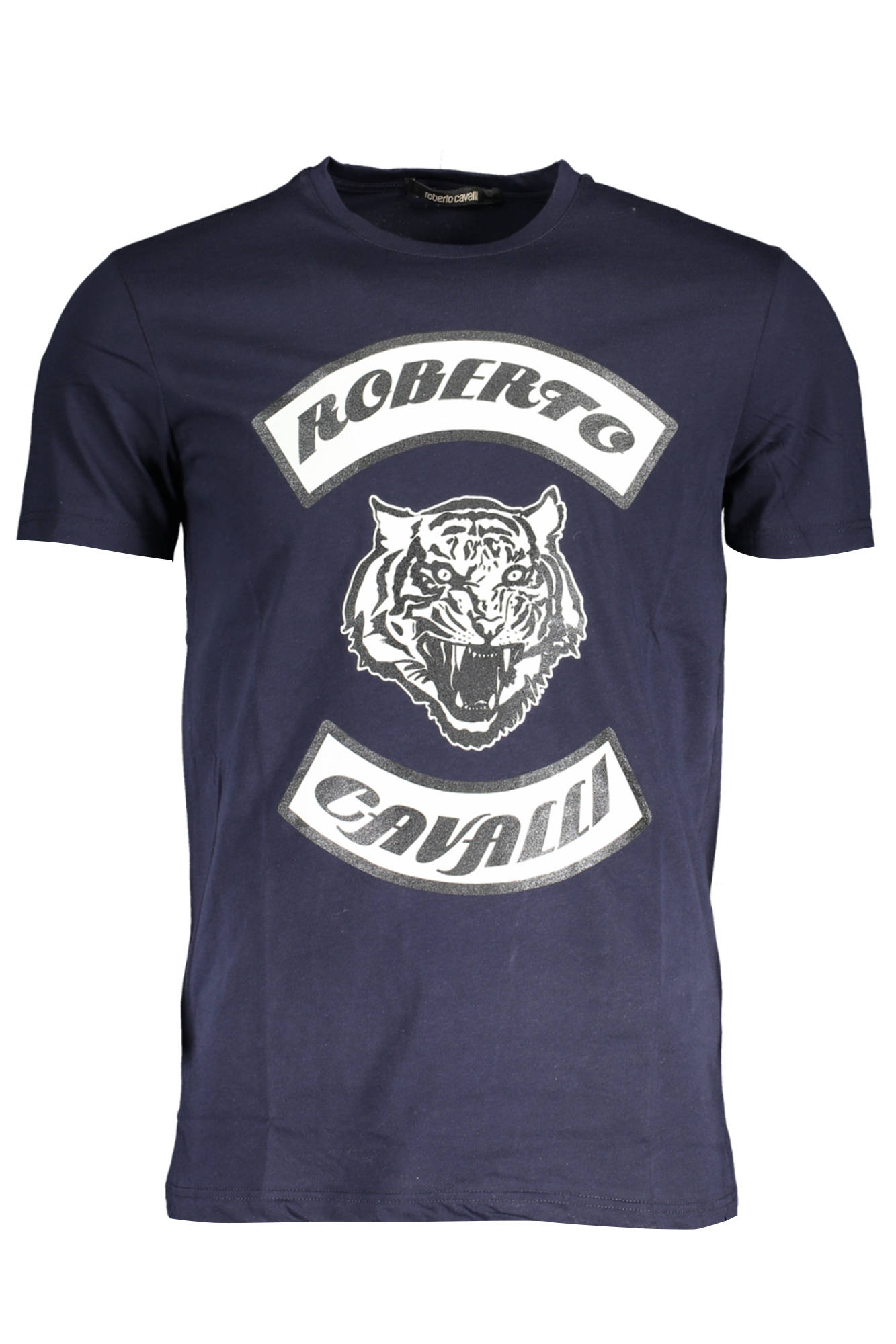 Tricou Barbati, ROBERTO CAVALLI, 9101566, Logo, Albastru, Albastru