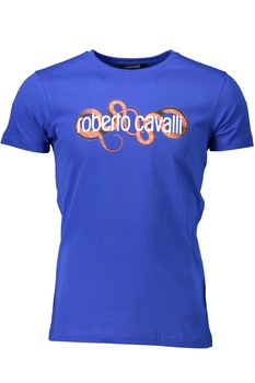 Tricou Barbati, ROBERTO CAVALLI, 9101701, Logo, Albastru, Albastru Tricou Barbati, ROBERTO CAVALLI, 9101701, Logo, Albastru, Albastru