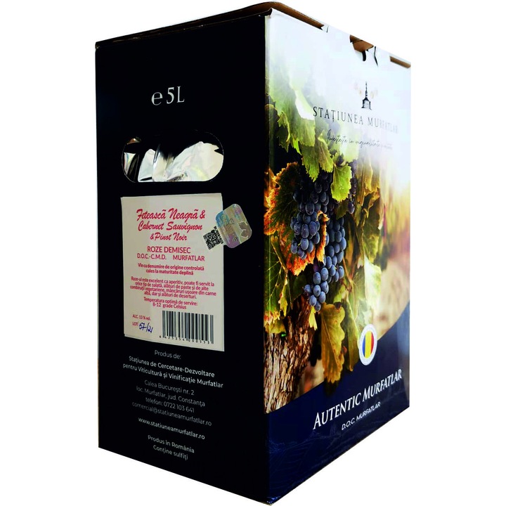 Vin roze demisec Cabernet Sauvignon & Feteasca Neagra, Statiunea Murfatlar, DOC - 5L