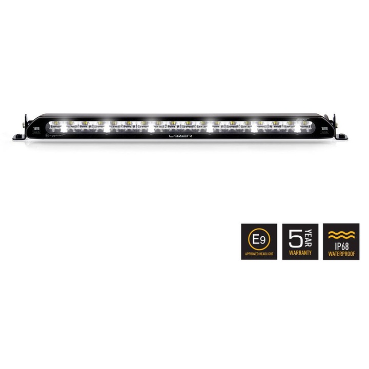 Proiector LED Omologat, Lazer Lamps Linear-18 Elite cu Lumini de Pozitie, Putere 130 W, Flux Luminos 13500 Lm