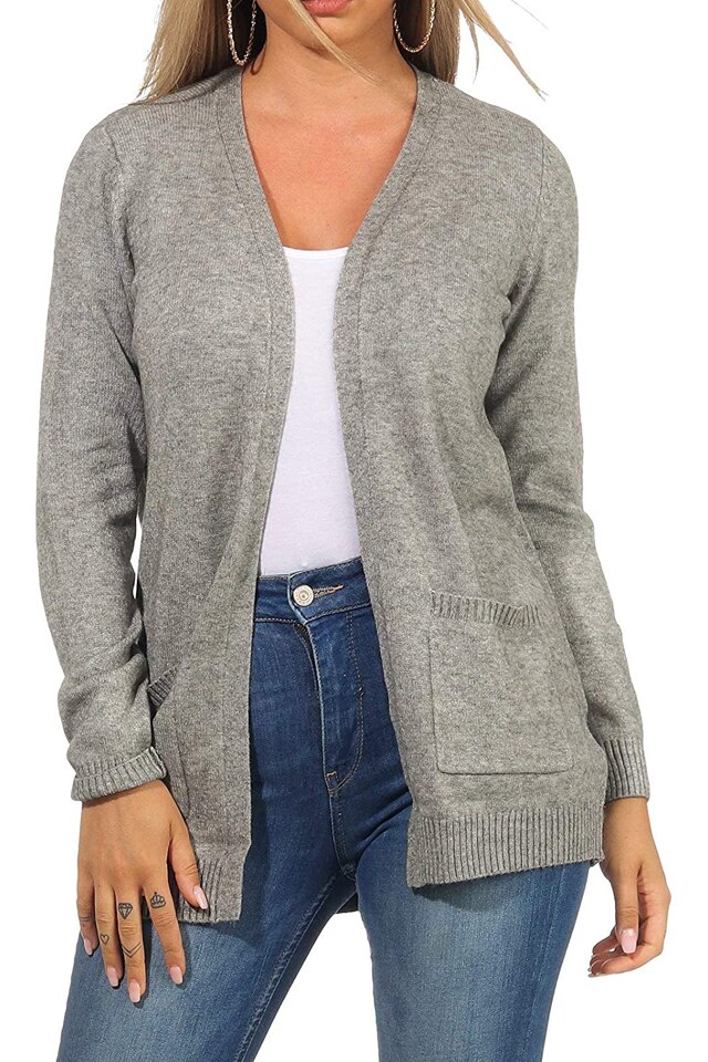 Cardigan fara inchidere dama Only, gri, M