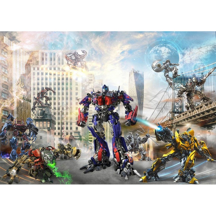 Fototapet pentru copii, Lumea robotilor,300 x 200 cm