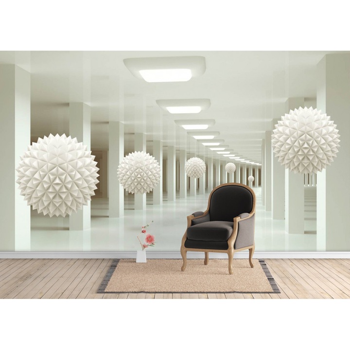 Fototapet 3D, Tunel 3D si Sfere Plutitoare, 400 x 250 cm