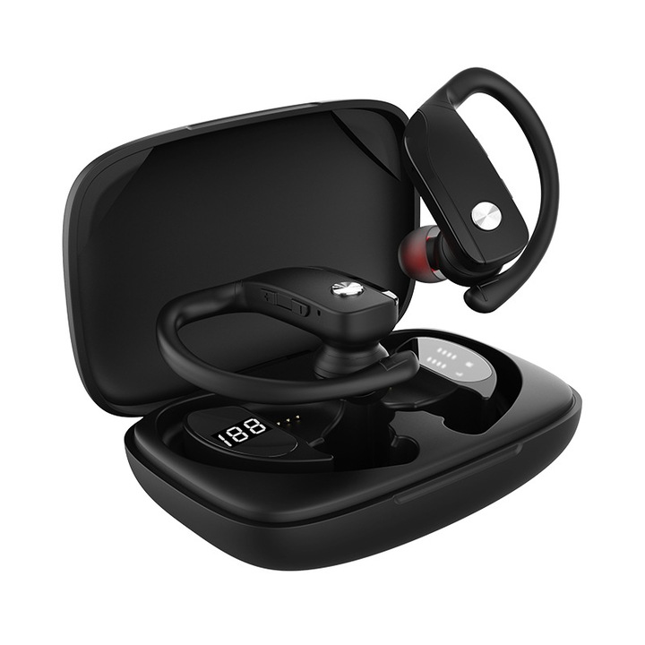 Vezeték nélküli audio fejhallgató, Sundiguer, Bluetooth 5.0, fekete