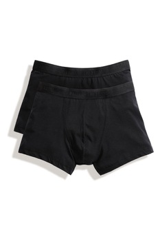 Set 2 boxeri, Fruit Of The Loom, Bumbac/Elastan, Negru Set 2 boxeri, Fruit Of The Loom, Bumbac/Elastan, Negru