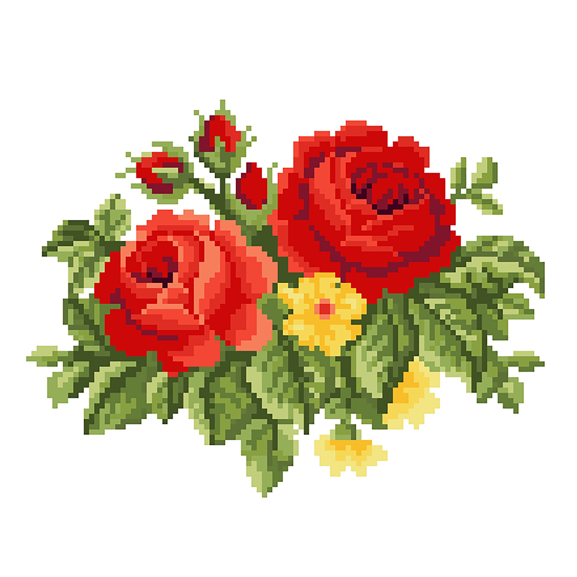 Kit goblen cu diagrama color - Miniaturi roze, panza Zweigart, 5.4 puncte/cm