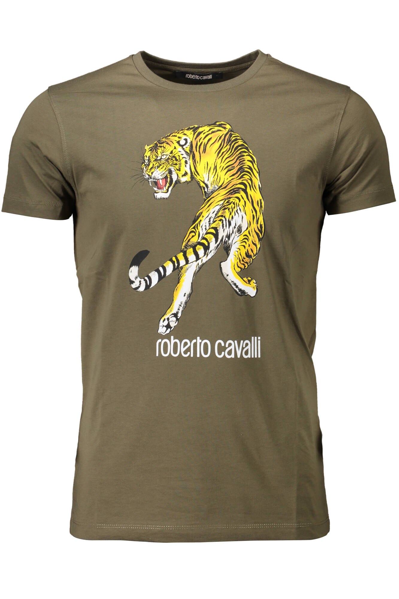 Tricou Barbati, ROBERTO CAVALLI, 9101677, Logo, Verde, Verde, XL
