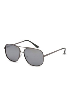 Guess, Ochelari de soare aviator cu lentile oglinda, Gri hematit, 60-14-145 Standard Guess, Ochelari de soare aviator cu lentile oglinda, Gri hematit, 60-14-145 Standard