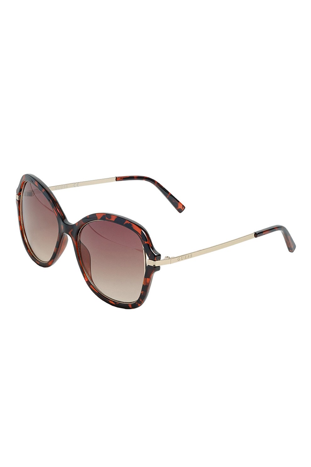 Guess, Ochelari de soare cu rama tortoise, Auriu deschis/Maro, 54-17-140 Standard