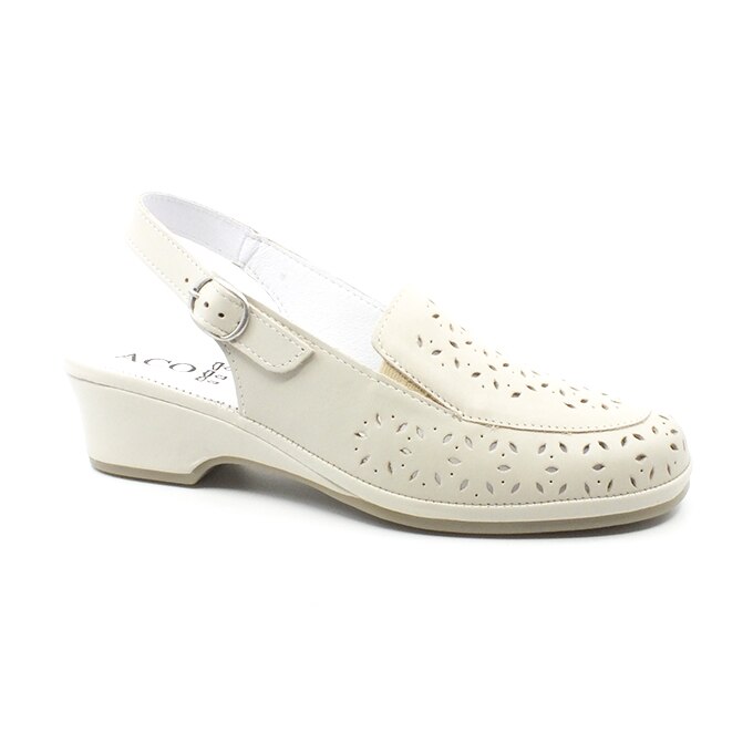 Saboti dama, ACO, piele, crem, Crem, 40
