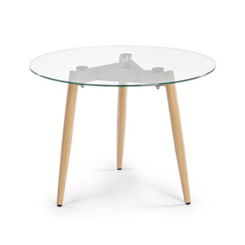Masuta de cafea cu picioare otel si blat sticla Oakland Ø 60 cm x 45 h Masuta de cafea cu picioare otel si blat sticla Oakland Ø 60 cm x 45 h