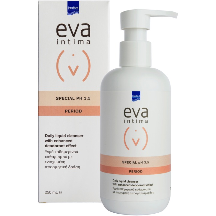 Почистващ гел Eva Intima за интимна хигиена с дезодорантен ефект, pH 3.5, 250 мл