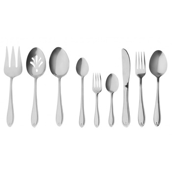 Set tacamuri din Inox, 36 piese, Finisaj foarte lucios, Argintiu Set tacamuri din Inox, 36 piese, Finisaj foarte lucios, Argintiu