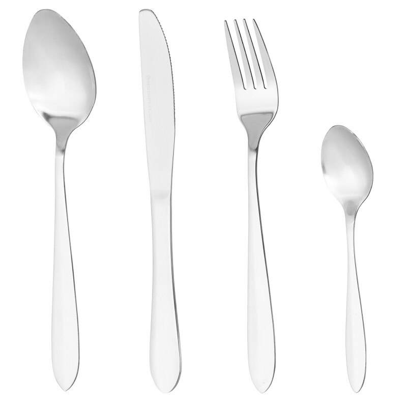 Set tacamuri de 24 piese, din inox, Argintiu