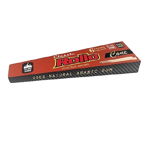 Set conuri prerulate pentru tigari Rollo Natural Brown 110mm 6 bucati