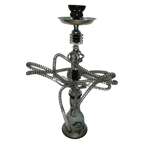 Narghilea Hookah Black Power, cu 3 furtunuri, 55 cm, neagra DIMITRIS-240